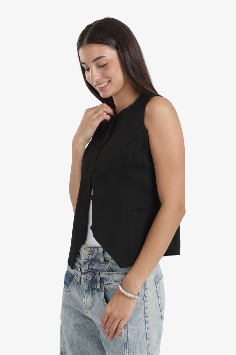 Clue Asymmetric Voile Vest - Image 3